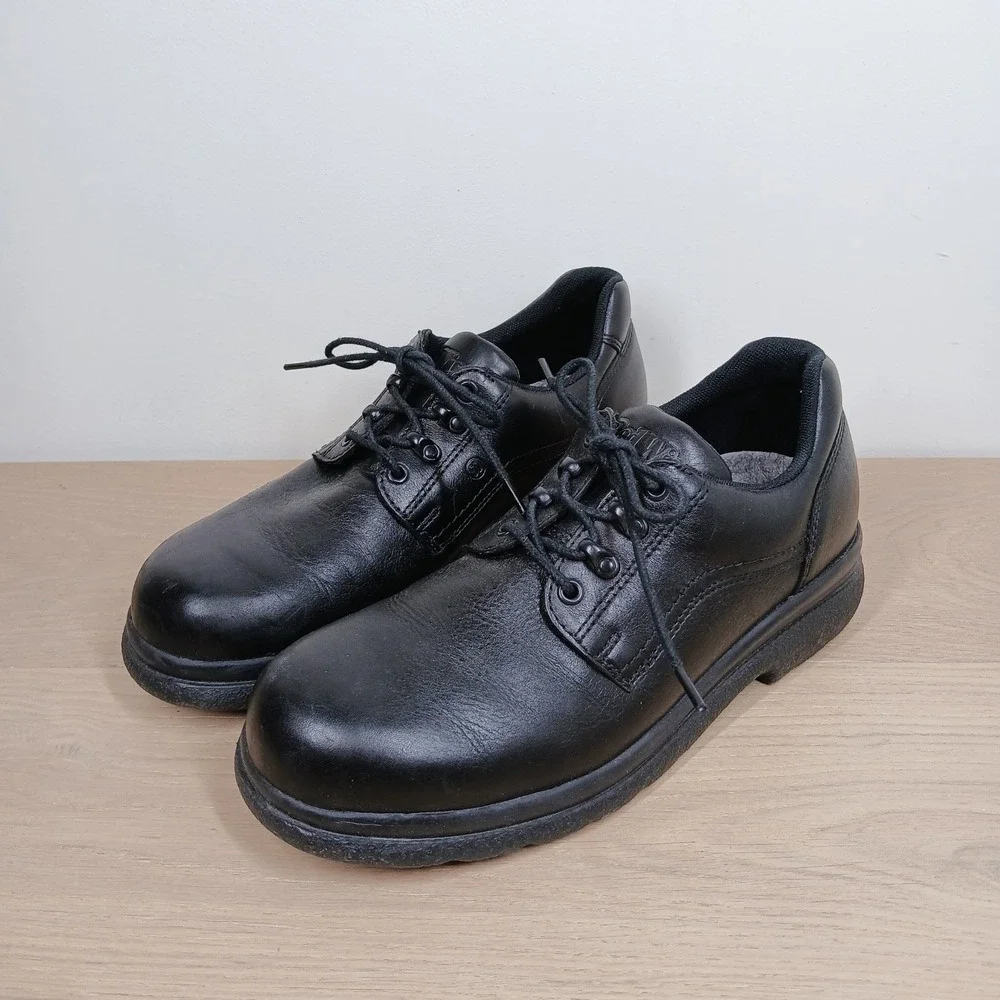 Red Wing Oxford Shoes Mens 10 B Black Leather Plain Toe Workwear Heritage Derby